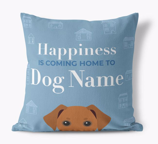 Happiness Is: Personalised {breedFullName} Canvas Cushion